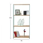 ΒΙΒΛΙΟΘΗΚΗ ΑΠΟ ΓΥΑΛΙ ΚΑΙ ΡΑΦΙΑ ZAHI ΑΠΟ MDF 76X30X165Υεκ.HM8092 - Image 3