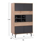 ΒΙΒΛΙΟΘΗΚΗ MARGARIT HM8678 ΓΚΡΙ ΜΕ ΦΥΣΙΚΟ 78x39x130Υ εκ. - Image 2