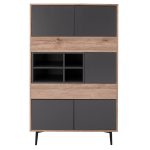 ΒΙΒΛΙΟΘΗΚΗ MARGARIT HM8678 ΓΚΡΙ ΜΕ ΦΥΣΙΚΟ 78x39x130Υ εκ. - Image 4