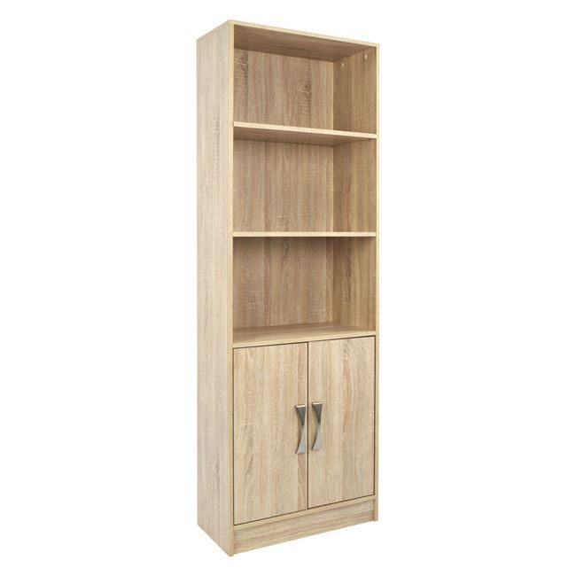 bibliothiki-melaminis-hm202703-sonama-me ΒΙΒΛΙΟΘΗΚΗ ΜΕΛΑΜΙΝΗΣ ENSLEY HM2027.03 SONAMA ΜΕ ΧΕΡΟΥΛΙ ΜΕΤ.60x30x180εκ - Image 1