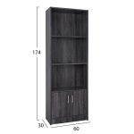 ΒΙΒΛΙΟΘΗΚΗ ΜΕΛΑΜΙΝΗΣ HAYDEN HM2269.01 ΣΕ ΑΝΘΡΑΚΙ ΧΡΩΜΑ 60x30x174 εκ. - Image 2