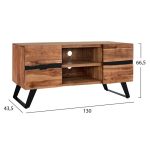 ΕΠΙΠΛΟ TV ALICIA ΜΑΣΙΦ ΞΥΛΟ ΑΚΑΚΙΑΣ ΦΥΣΙΚΟ 130X43,5X66,5Yεκ.HM8174 - Image 2