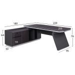 ΓΡΑΦΕΙΟ ΕΠΑΓΓΕΛΜΑΤΙΚΟ ΑΡΙΣΤΕΡΗ ΓΩΝΙΑ ROSEWOOD HM2084L 220X180X76Υ εκ. - Image 2
