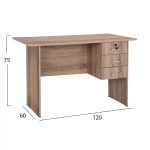 ΓΡΑΦΕΙΟ ΜΕΛΑΜΙΝΗΣ HAYDEN 120x60x75Υεκ. ΜΕ 3 ΣΥΡΤΑΡΙΑ ΣΕ ΧΡΩΜΑ SONAMA HM2268.02 - Image 2