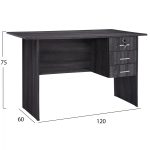 ΓΡΑΦΕΙΟ ΜΕΛΑΜΙΝΗΣ HAYDEN 120x60x75Υεκ.ΜΕ 3 ΣΥΡΤΑΡΙΑ ΣΕ ΑΝΘΡΑΚΙ ΧΡΩΜΑ HM2268.01 - Image 2
