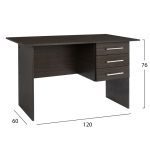 ΓΡΑΦΕΙΟ ΜΕΛΑΜΙΝΗΣ ENSLEY HM2029.01 ΜΕ 3 ΣΥΡΤΑΡΙΑ ZEBRANO 120X60X76 εκ. - Image 2