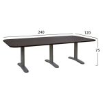 ΓΡΑΦΕΙΟ ΣΥΝΕΔΡΙΑΣΕΩΝ WALVIA ΕΠΑΓΓΕΛΜΑΤΙΚΟ WENGE HM2047.12 240X120X75Υ εκ. - Image 2