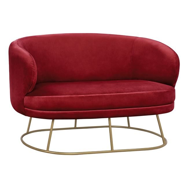 kanapes-2thesios-arien-hm849206-apo-kokk ΚΑΝΑΠΕΣ 2ΘΕΣΙΟΣ ARIEN HM8492.06 ΑΠΟ ΚΟΚΚΙΝΟ ΒΕΛΟΥΔΟ ΜΕ ΧΡΥΣΗ ΒΑΣΗ 125X80X84Y εκ. - Image 1