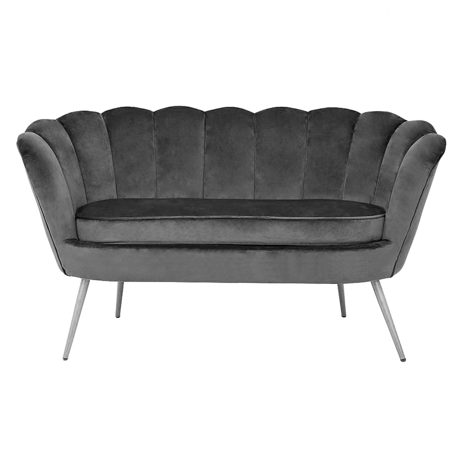 kanapes-2thesios-coquille-hm862701-apo-g ΚΑΝΑΠΕΣ 2ΘΕΣΙΟΣ COQUILLE HM8627.01 ΑΠΟ ΓΚΡΙ ΒΕΛΟΥΔΟ ΜΕ ΑΣΗΜΙ ΠΟΔΙΑ 130x77x83Υ εκ. - Image 1