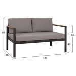 ΚΑΝΑΠΕΣ ΔΙΘΕΣΙΟΣ SAFIYA ΑΛΟΥΜΙΝΙΟΥ ΑΝΘΡΑΚΙ ΜΕ POLYWOOD HM5523.02 144X70X85Υεκ. - Image 2