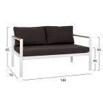 ΚΑΝΑΠΕΣ ΔΙΘΕΣΙΟΣ ΑΛΟΥΜΙΝΙΟΥ SAFIYA ΛΕΥΚΟΣ ΜΕ POLYWOOD HM5523.01 144X70X85Υεκ. - Image 2