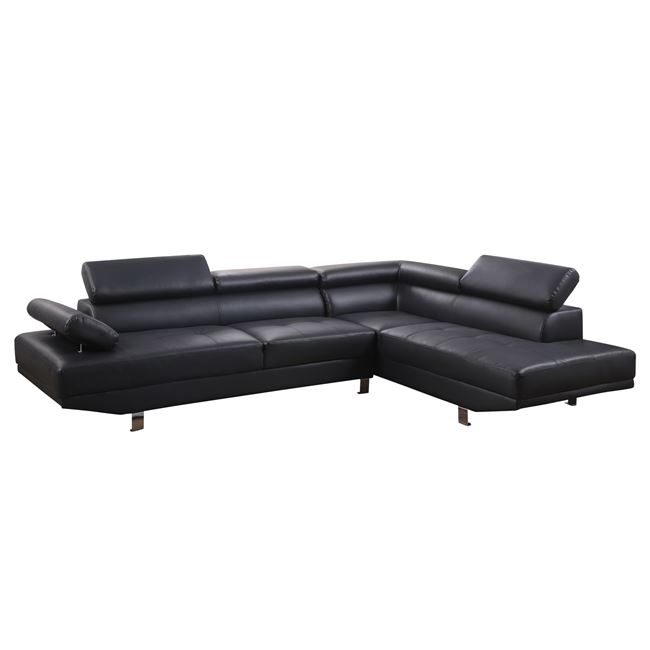 kanapes-gonia-goro-dexia-hm308402r-apo-m ΚΑΝΑΠΕΣ ΓΩΝΙΑ GORO ΔΕΞΙΑ HM3084.02R ΑΠΟ ΜΑΥΡΟ PU 270x200x87 εκ. - Image 1