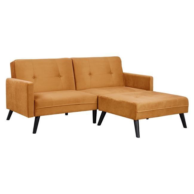 kanapes-gonia-krebati-livia-hm315109-chr ΚΑΝΑΠΕΣ ΓΩΝΙΑ ΚΡΕΒΑΤΙ LIVIA HM3151.09 ΧΡΥΣΟ ΒΕΛΟΥΔΟ ΜΕ ΥΠΟΠΟΔΙΟ 211X158X83Y εκ. - Image 1