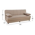 ΚΑΝΑΠΕΣ ΚΡΕΒΑΤΙ 3ΘΕΣΙΟΣ EGE 1221 ΜΠΕΖ HM3067.05 194x74x83 εκ. - Image 2