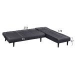ΚΑΝΑΠΕΣ ΚΡΕΒΑΤΙ ΓΩΝΙΑ ΑΝΑΣΤΡΕΨΙΜΗ ZELDA HM3154.01 ΜΕ ΓΚΡΙ ΥΦΑΣΜΑ 254X163X74Y εκ. - Image 3