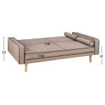 ΚΑΝΑΠΕΣ ΚΡΕΒΑΤΙ SALVADOR HM3150.02 ΜΠΕΖ ΜΕ 2 ΠΛΑΙΝΑ ΜΑΞΙΛΑΡΙΑ 224X88X84Y εκ. - Image 3