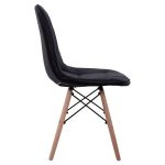 ΚΑΡΕΚΛΑ COSY HM0034.22 ΜΕ ΞΥΛΙΝΑ ΠΟΔΙΑ ΚΑΙ ΚΑΘΙΣΜΑ PU ΜΑΥΡΟ 44x50x85 εκ. - Image 4