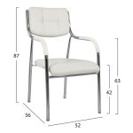 ΚΑΡΕΚΛΑ OBERON ΓΡΑΦΕΙΟΥ HM1018.02 ΑΣΠΡΟ PU 52x56x87 Y εκ. - Image 2
