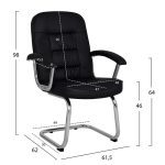 ΚΑΡΕΚΛΑ AMBREY HM1114 ΜΕ ΜΑΥΡΟ PU ΜΕ ΒΑΣΗ ΧΡΩΜΙΟΥ 61.5x62x98 cm. - Image 2