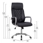 ΚΑΡΕΚΛΑ ΓΡΑΦΕΙΟΥ SHAILA HM1104.01 ΣΕ ΧΡΩΜΑ ΜΑΥΡΟ 64x68x(116-123)cm - Image 2