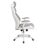 ΚΑΡΕΚΛΑ ΓΡΑΦΕΙΟΥ SALENA HM1086.10 ΣΕ ΓΚΡΙ ΛΕΥΚΟ ΧΡΩΜΑ 65x73x130 εκ. - Image 4
