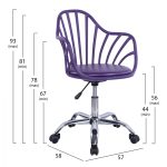 ΚΑΡΕΚΛΑ ΓΡΑΦΕΙΟΥ BECKY HM8457.06 ΣΕ ΜΩΒ ΧΡΩΜΑ 57Χ58Χ93 ΕΚ - Image 2