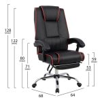 ΚΑΡΕΚΛΑ ΓΡΑΦΕΙΟΥ GAMING AMATA ΜΕ ΥΠΟΠΟΔΙΟ HM1089.01 ΜΑΥΡΗ ΚΟΚΚΙΝΗ 64x68x128 cm - Image 2