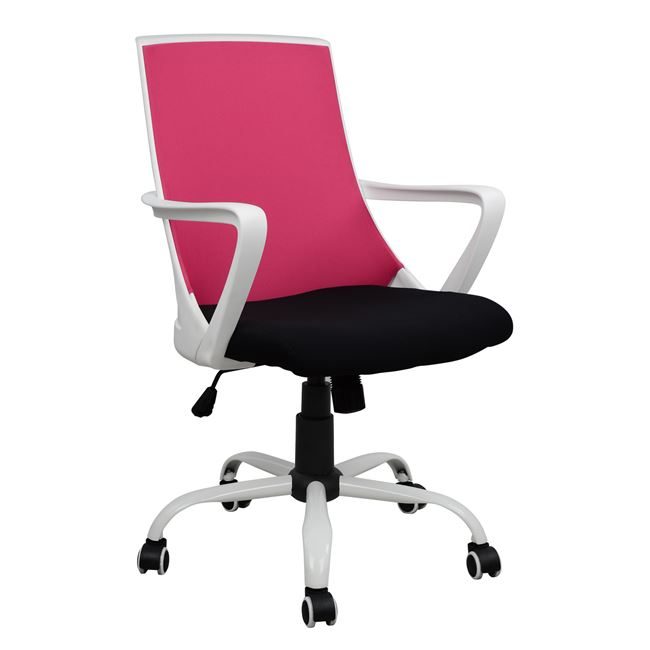 karekla-grafeioy-hm105305-roz-mesh-podi ΚΑΡΕΚΛΑ ΓΡΑΦΕΙΟΥ MALFOI HM1053.05 ΡΟΖ MESH & ΠΟΔΙ ΜΕΤΑΛΛΙΚΟ 58x59x103 εκ. - Image 1