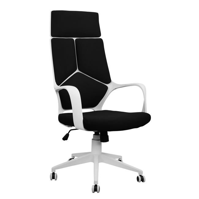 karekla-grafeioy-hm105401-mayro-podi-ley ΚΑΡΕΚΛΑ ΓΡΑΦΕΙΟΥ ANIVIA HM1054.01 ΜΑΥΡO & ΠΟΔΙ ΛΕΥΚΟ 64x61x126 εκ. - Image 1