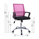 ΚΑΡΕΚΛΑ ΓΡΑΦΕΙΟΥ FALLON HM1148.05 ΣΕ ΜΑΥΡΟ ΧΡΩΜΑ ΜΕ ΡΟΖ ΠΛΑΤΗ 60x57x104Υ εκ. - Image 2