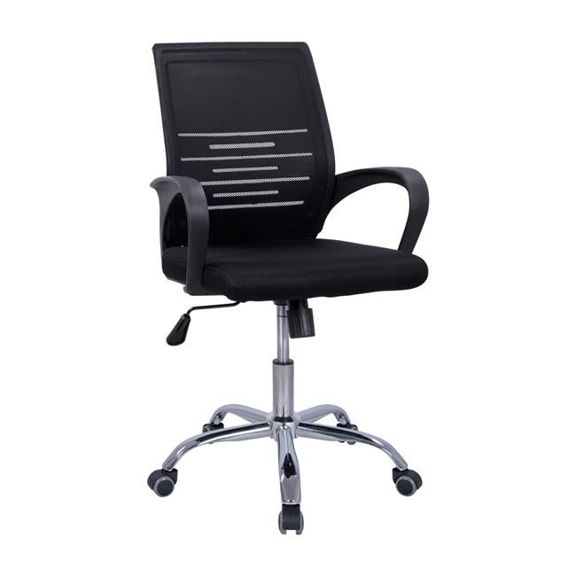 karekla-grafeioy-hm115001-me-podi-chromi ΚΑΡΕΚΛΑ ΓΡΑΦΕΙΟΥ PEARLE HM1150.01 ΜΕ ΠΟΔΙ ΧΡΩΜΙΟΥ ΣΕ ΜΑΥΡΗ ΑΠΟΧΡΩΣΗ 60Χ59Χ91-101Y ΕΚ - Image 1