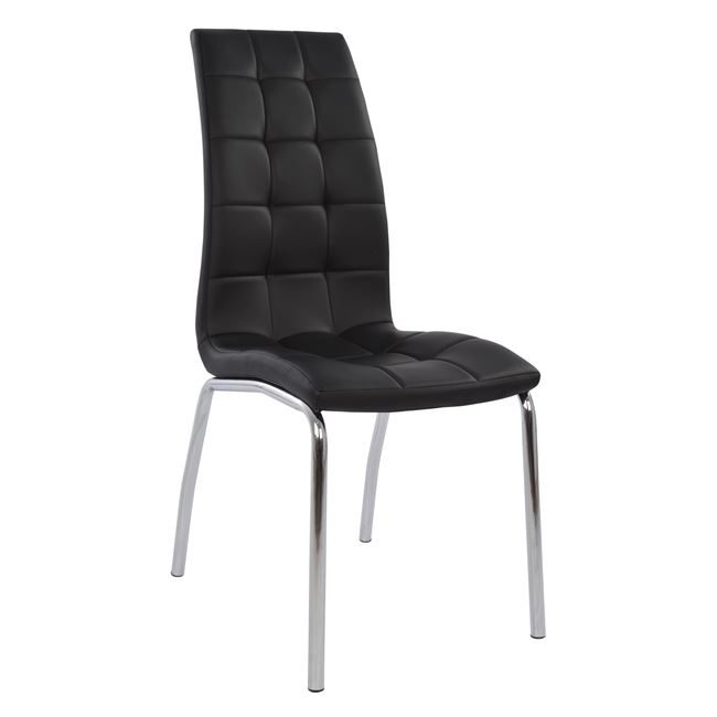 karekla-koyzinas-carey-hm017502-mayro-pu ΚΑΡΕΚΛΑ ΚΟΥΖΙΝΑΣ CAREY HM0175.02 ΜΑΥΡΟ PU ΜΕ ΜΕΤΑΛΛΙΚΟ ΣΚΕΛΕΤΟ 43x64x100 εκ. - Image 1