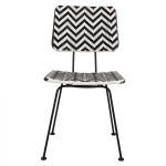 ΚΑΡΕΚΛΑ ΜΕΤΑΛΛΙΚΗ ALLEGRA HM5693 ΜΕ WICKER ΜΑΥΡΟ-ΛΕΥΚΟ 46x56x88Υ εκ. - Image 3