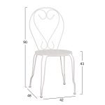 ΚΑΡΕΚΛΑ ΜΕΤΑΛΛΙΚΗ AMORE ΛΕΥΚΗ 42x48x90 εκ. HM5007.12 - Image 2