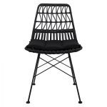 ΚΑΡΕΚΛΑ ΜΕΤΑΛΛΙΚΗ ΜΕ ΜΑΞΙΛΑΡΙ ALLEGRA HM5453 ΜΕ WICKER ΜΑΥΡΟ 48x60x83,5Υ εκ - Image 3