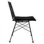 ΚΑΡΕΚΛΑ ΜΕΤΑΛΛΙΚΗ ΜΕ ΜΑΞΙΛΑΡΙ ALLEGRA HM5453 ΜΕ WICKER ΜΑΥΡΟ 48x60x83,5Υ εκ - Image 4