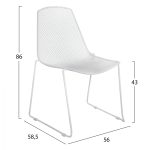 ΚΑΡΕΚΛΑ ΜΕΤΑΛΛΙΚΗ MESH ΛΕΥΚΗ URANIA HM8011.02 56x58,5x86cm - Image 2