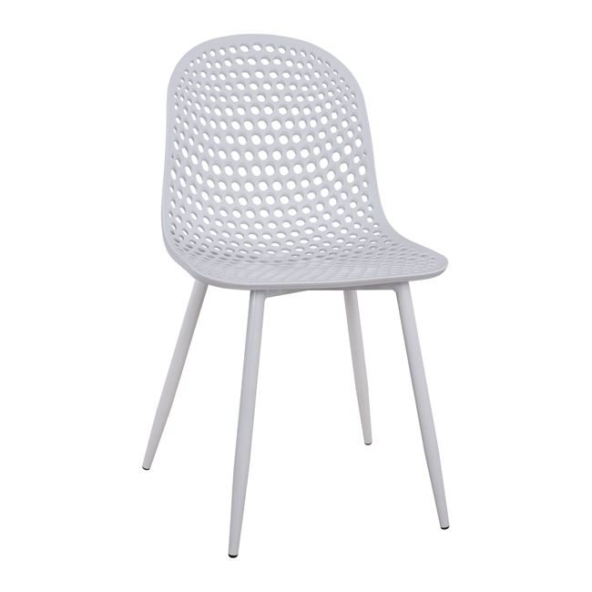 karekla-polypropylenioy-milana-hm851201 ΚΑΡΕΚΛΑ ΠΟΛΥΠΡΟΠΥΛΕΝΙΟΥ MILANA HM8512.01 ΛΕΥΚΟ ΜΕ ΜΕΤΑΛΛΙΚΑ ΠΟΔΙΑ 45X51X84Υ εκ. - Image 1