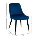 ΚΑΡΕΚΛΑ SERENITY HM8527.08 ΑΠΟ ΒΕΛΟΥΔΟ ΜΠΛΕ ΜΕ ΜΕΤΑΛΛΙΚΟ ΣΚΕΛΕΤΟ 51Χ58Χ83Υ εκ. - Image 2