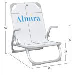 ΚΑΡΕΚΛΑΚΙ ΠΑΡΑΛΙΑΣ ΨΗΛΗ ΠΛΑΤΗ ALMIRA HM5053.03 ΒΑΡΕΩΣ ΤΥΠΟΥ ΛΕΥΚΟ ΑΛΟΥΜΙΝΙΟΥ 56x70x66 εκ. - Image 2