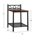 ΚΟΜΟΔΙΝΟ SUZIE HM388 ΑΠΟ ΜΕΤΑΛΛΟ ΚΑΙ ΞΥΛΟ 45x35x48-61 εκ. - Image 2