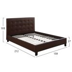 ΚΡΕΒΑΤΙ ΔΙΠΛΟ 150x200 εκ. BRISA ΜΕ ΤΕΧΝΟΔΕΡΜΑ ΚΑΦΕ HM552.02 - Image 2