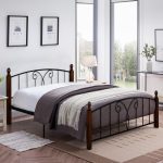 ΚΡΕΒΑΤΙ ΔΙΠΛΟ SUZIE HM585 ΓΙΑ ΣΤΡΩΜΑ 150x200 εκ. ΜΕΤΑΛΛΟ ΞΥΛΟ - Image 2