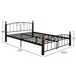 ΚΡΕΒΑΤΙ ΔΙΠΛΟ SUZIE HM585 ΓΙΑ ΣΤΡΩΜΑ 150x200 εκ. ΜΕΤΑΛΛΟ ΞΥΛΟ - Image 3
