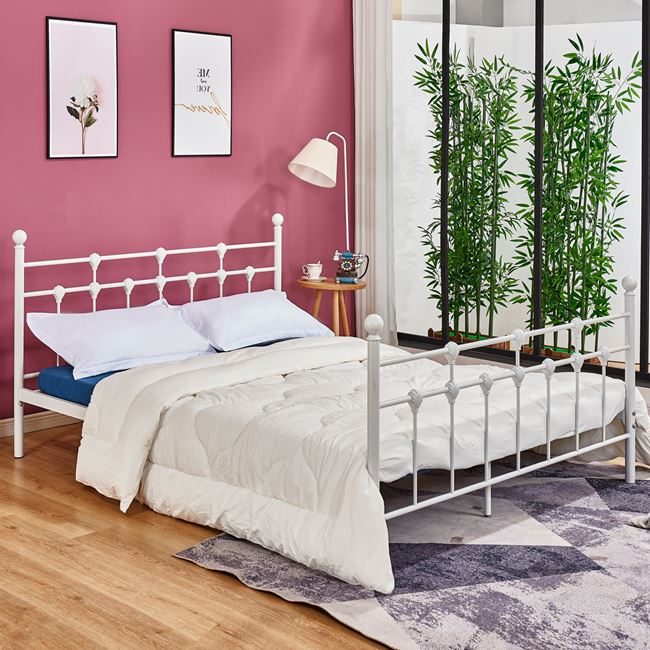 krebati-metalliko-150ch200-leyko-chroma ΚΡΕΒΑΤΙ ΜΕΤΑΛΛΙΚΟ JACINDA 150x200 εκ. ΛΕΥΚΟ ΧΡΩΜΑ HM575.02 - Image 1