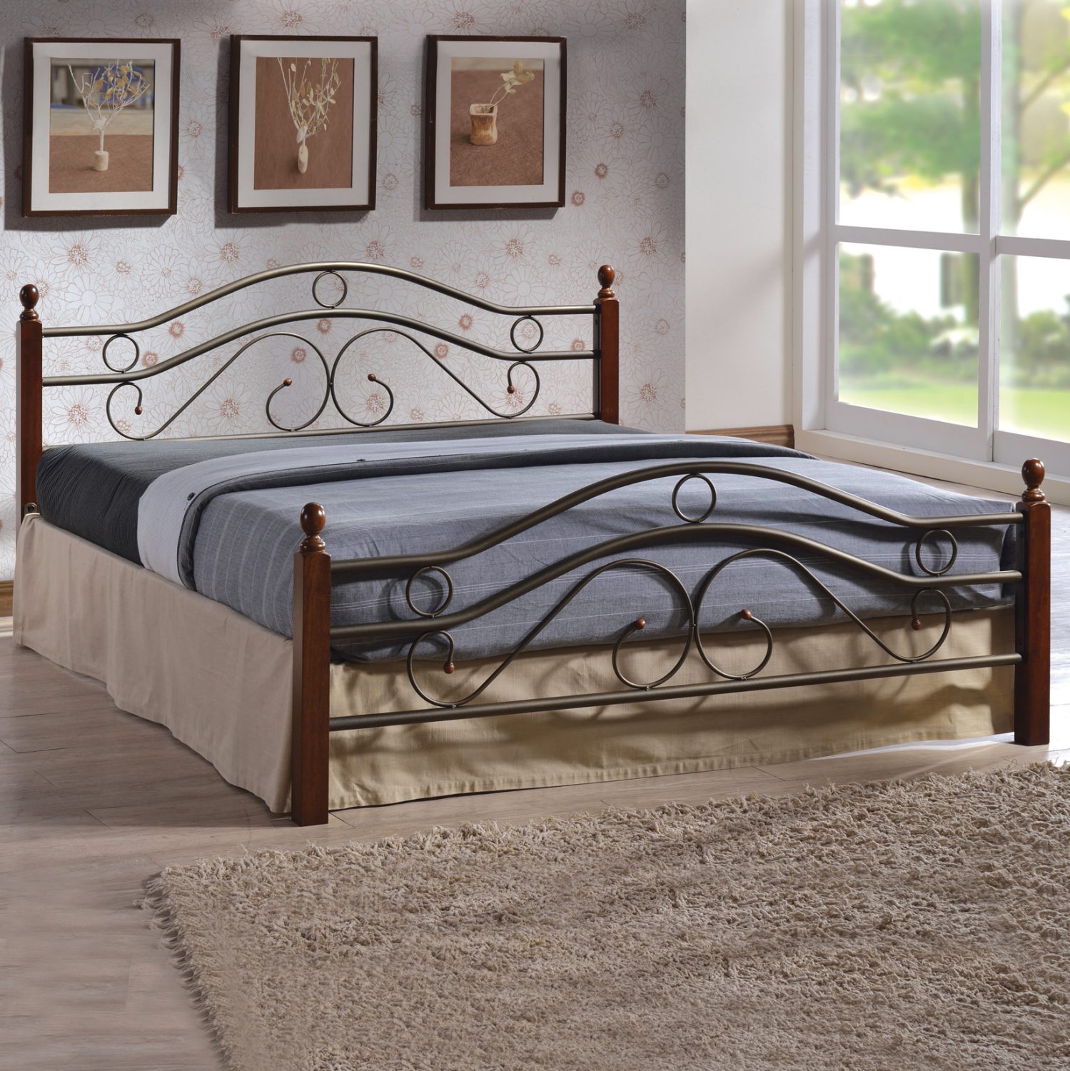krebati-metallo-xylo-celina-hm311-150x20 ΚΡΕΒΑΤΙ ΜΕΤΑΛΛΟ ΞΥΛΟ CELINA HM311 150x200 εκ. - Image 1