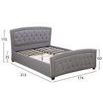 ΚΡΕΒΑΤΙ ODELIA ΜΕ ΥΦΑΣΜΑ DARK GREY HM550.05 150x200 εκ. - Image 2