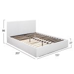 ΚΡΕΒΑΤΙ BOBBI PU ΛΕΥΚΟ ΜΕ ΑΠΟΘΗΚΕΥΤΙΚΟ ΧΩΡΟ 150x200 εκ. HM554.01 - Image 2