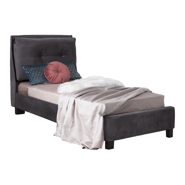 krebati-riley-90ch200-me-yfasma-beloydo ΚΡΕΒΑΤΙ RILEY 90x200 εκ. ΜΕ ΥΦΑΣΜΑ ΒΕΛΟΥΔΟ ΓΚΡΙ HM561.01 - Image 1