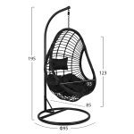 ΚΡΕΜΑΣΤΗ ΠΟΛΥΘΡΟΝΑ ΦΩΛΙΑ CALLIE HM5541.02 ΜΕ ΜΑΥΡΟ WICKER & ΜΑΞΙΛΑΡΙΑ Φ95Χ195Υ εκ. - Image 2